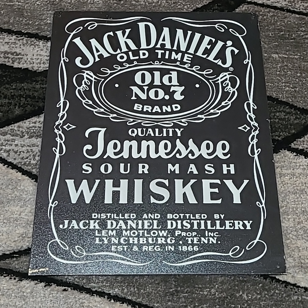 VINTAGE 2000 JACK DANIEL'S OLD NO. 7 TENNESSEE SOUR WHISKEY METAL SIGN
